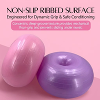 Ballon d'exercice en PVC Donut pour Yoga, Pilates et Kinésithérapie, 900g, Épaissi, Charge statique 800kg, Durable, Dégonflage lent, Anti-éclatement