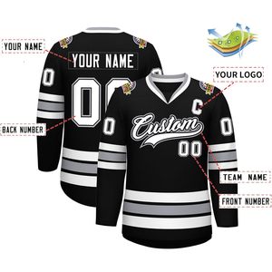 Camiseta de Hockey Personalizada para Hombre, Cuello en V, Sublimada, Absorbente de Humedad, Ropa de Hockey sobre Hielo Unisex para Adultos, 420g - Product Image 3