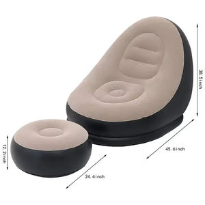 Venta al por mayor: Conjunto de puf inflable de moda para decoración del hogar, sillón reclinable plegable para exteriores, asiento suave y reposapiés. - Product Image 3