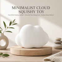 Jouet Squishy Nuage Blanc Décoratif Minimaliste Doux à Presser Anti-stress Cadeau pour Vitrine Étagère Présentoir de Plantes Maison Bureau Commerce