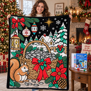 Couverture à colorier de Noël DIY, réutilisable, lavable, en flanelle douce, couverture graffiti, cadeau familial pour enfants - Product Image 6
