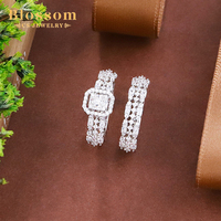 Blossom CS Jewelry - Ensemble de bagues doubles cubaines classiques en argent 925 avec CZ pour femmes