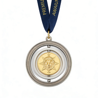 Médaille rotative en alliage de zinc moulé sous pression OEM, médaillon central tournant à 360 degrés pour les événements sportifs et les compétitions