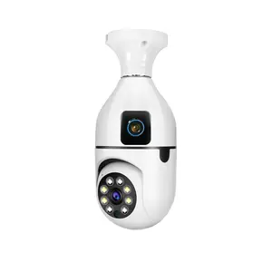 V380PRo 4MP Dupla Lente CCTV Câmera Alarme De Detecção Humana Visão Noturna Sem Fio Wifi E27 Bulbo PTZ Câmera