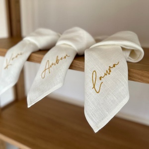Manteles Individuales de Lino Puro con Soporte de Fábrica, Tamaño Personalizado, Tela de Lujo, Lino Orgánico Puro, Servilletas de Lino Blanco 100% Bordadas para Bodas - Product Image 3