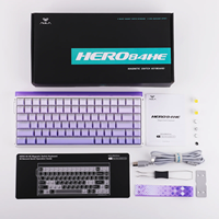 Teclado para Juegos AULA Hero84 HE US QWERTY con Cable, Retroiluminación RGB, 78 Teclas, 8KHz Polling, USB Tipo-C, Programable