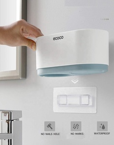 2021 Auto salle de bain support mural automatique <span class=keywords><strong>Ecoco</strong></span> 2 en 1 support de sèche-cheveux porte-brosse à dents articles de toilettage support de rasoir - Product Image 4