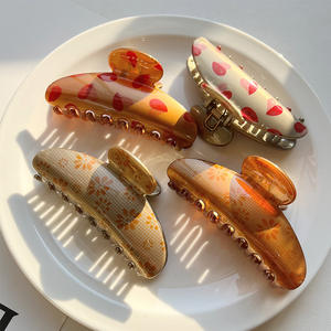 Pinza de Pelo Jumbo de Alta Calidad de 11 cm, Pinza de Pelo Personalizada para Niñas, Media Luna, Arco, Plástico, Pinza de Pelo Grande con Diseño de Mármol para Mujer - Product Image 3