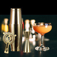 Ensemble de 3 Shakers à Cocktails Boston en Acier Inoxydable 304, Kit de Barman, Ustensiles de Bar, Qualité Alimentaire, Capacité 500/700 ml, Emballage Cadeau