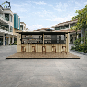 Café modulaire extérieur en conteneur commercial avec sièges extérieurs et terrasse sur le toit - Product Image 3