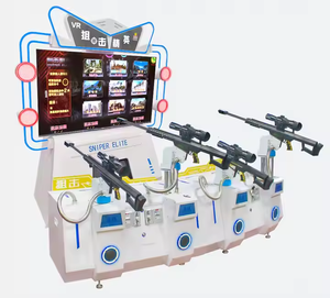 เครื่องเล่นเกมยิงปืน 4 คนในร่ม สวนสนุก เครื่องจำลองการต่อสู้ด้วยปืน VR แบบหยอดเหรียญ ตู้เกมอาร์เคด ทำจากโลหะ ภาษาอังกฤษ - Product Image 1