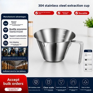 Tasse à mesurer en acier inoxydable 304 avec échelle, réutilisable, pour extraction de café, petite carafe à lait pour barista et bar - Product Image 4