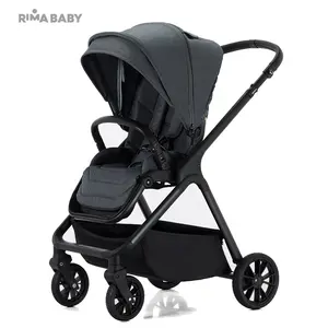 Passeggino 3 In 1 con culla sicura 4 In 1 carrozzina per bambini pieghevole per bambini gira su auto sistema di viaggio ISOfix seggiolino auto e base