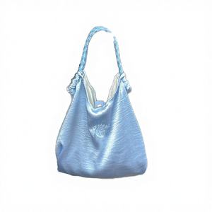 Bolso de Hombro Tipo Cubo de Seda Satinada de Alta Calidad para Mujer, con Cierre de Cremallera, Diseño de Caramelos, Dos Asas, Ligero, Bordado Brillante - Product Image 1