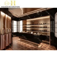 Présentoirs à parfums de haute qualité, présentoir mural moderne noir personnalisé pour boutique de parfums, vitrine d'exposition