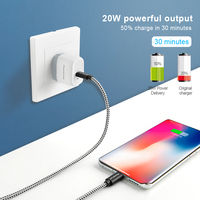 Cargador Rápido PowerLot 20W GaN II PD 3.0 USB C, Adaptador de Pared Plegable para iPhone 14 13 iPad, Certificado UL FCC CE, Mini Enchufe de Viaje