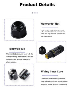 IP68 ישר חיצוני כבל 2pin 3pin M684 מיני עמיד למים מחבר חוט חשמל לרתום מחבר עמיד למים ציוד - Product Image 4
