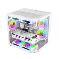 BAJEAL Custom Wide-Bodied Microatx Tempered Glass Mid Tower Gaming Computer Case USB3.0 Ports Sea-view Room Style Metal Stock