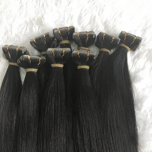 Hot sell Kuwait Salon 100% natural Invisible Remy raw Brazilian Human hair tape ins extensions