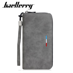 กระเป๋าสตางค์ใบยาวสำหรับผู้ชาย Baelerry สีเทา กระเป๋าคลัทช์อเนกประสงค์พร้อมสายคล้องข้อมือ ใช้ได้ทุกวัน - Product Image 5