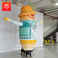 Vente directe usine de danseur gonflable publicitaire Mr. Pineapple personnalisé en tissu Oxford 210D imperméable, hauteur 10-12 pieds