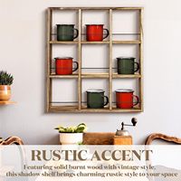 Étagère murale pour la maison et la cuisine, support organisateur de tasses en bois, présentoir pour la maison et la cuisine, étagère murale rustique vintage