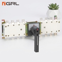 Commutateur de transfert GRL HGLZ2 80A-1600A, interrupteur manuel de transfert et d'isolement de charge 3P/4P MTS, double alimentation