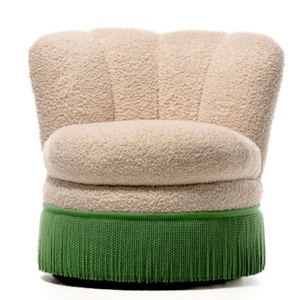Silla de Diseño Moderno con Flecos y Borlas, Estilo <span class=keywords><strong>Regency</strong></span>, Giratoria, para Sala de Estar, Bar o <span class=keywords><strong>Club</strong></span>, Marca HDC Handcraft - Product Image 1
