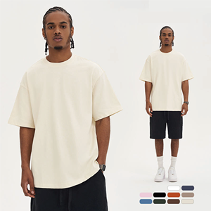 Camisetas de peso pesado con logotipo personalizado de primera calidad, Camiseta 100% de algodón para hombre, camisetas en blanco de gran tamaño de algodón grueso 280GSM - Product Image 1