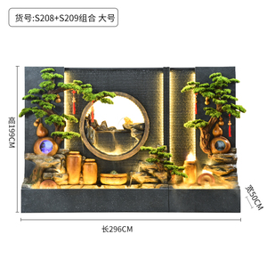 <span class=keywords><strong>Fontana</strong></span> Moderna a Parete d'Acqua in Fibra di Vetro con Ornamenti Rocciosi per Esterni di Ville, Club, Hotel, Giardini, Cortili e Laghetti - Product Image 2