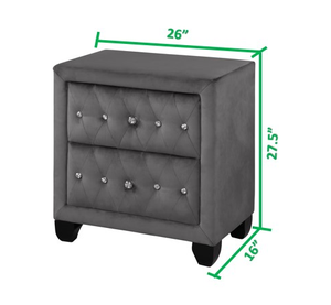 Queen Size 5-Piece Modern Wood Bedroom Set with Adjustable Features <b>Convertible</b> Design Gray Finish - Product Image 4