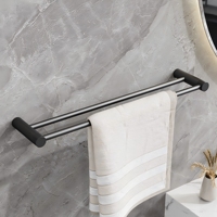 Porte-serviettes et organisateur mural en acier inoxydable pour salle de bain, double barre à serviettes, gain de place, accessoires de salle de bain pour hôtels