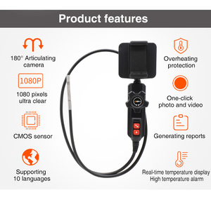 เครื่องมือวินิจฉัยรถยนต์ OBD2 สแกนเนอร์ กล้องเอนโดสโคปอุตสาหกรรม กล้องตรวจสอบแบบส่องกล้อง ขนาด 8.0 มม. แบบงอได้ พร้อมไฟ LED 8 ดวง - Product Image 4