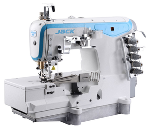 Nouvelle machine à coudre industrielle à entraînement direct Jack W4-D-02BB, triple aiguille, point de recouvrement, plate, interlock, pour col roulé, en métal - Product Image 3