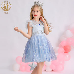 Vestidos azules con estampado informal para niñas, ropa infantil de Elsa para fiesta, verano, 4 a 12 años - Product Image 6