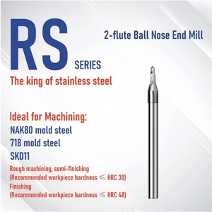 CNCルートRIndexable固体カーバイドフラットコーナー半径RS 2フルートボールノーズエンドミル - Product Image 4