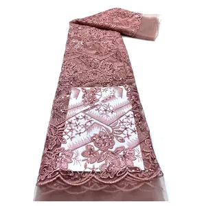 Yx2101 Bán Hàng Nóng Polyester Ngọc Lục Bảo Màu Xanh Lá Cây Hoa Hồng Hoa Thêu Ren Lưới Vải Với Sequin Wedding Dress - Product Image 1