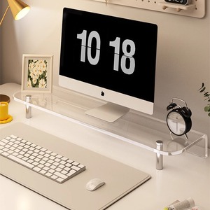 Acrylic Monitor Stand Desktop Computer Riser Office Shelf Multifunctional Laptop Storage Rack Single Layer - Product Image 1