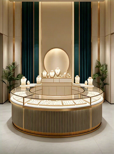 Vitrine à <span class=keywords><strong>bijoux</strong></span> en verre robuste de taille personnalisable, éclairage <span class=keywords><strong>LED</strong></span>, design écologique de haute qualité pour les magasins de détail de luxe - Product Image 3