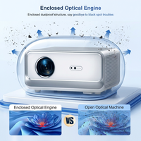 Projecteur LED portable 3600 ANSI, projecteur 1080P natif, moteur fermé, prend en charge la 4K, projecteur Android pour home cinéma