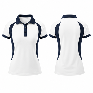Polos pour femmes personnalisés, coupe ajustée, color block, chemise de performance avec logo personnalisé, respirante, uniforme d'équipe, fournisseur OEM ODM - Product Image 2