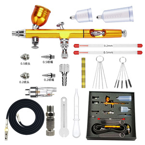 Kit d'aérographe à alimentation par gravité avec buses de 0,2 mm et 0,5 mm, outil de peinture automobile et artistique, avec accessoires - Product Image 3