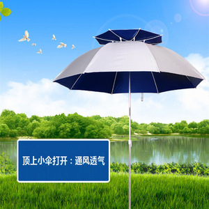 Parapluie de pêche à double toit en alliage d'aluminium Super protection UV 2m Design classique avec accessoire de magasin pour cadeaux d'affaires - Product Image 3