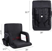 Hanhe-1106, siège de stade Portable pour blanchiment, chaises portables avec dos et coussin rembourré, sangle réglable