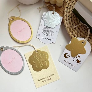 Étiquette volante Zhuo Yilin en carton, estampage à chaud, dorure à chaud personnalisée, papier artistique gaufré, texture coquille d'œuf, pour accessoires de mode, étiquette de prix - Product Image 1