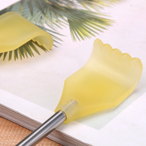 Stainless Steel Telescopic Back Scratcher With Yellow Silicone Head Four Section Extendable Massage Tool For Household Use - Product Image 2