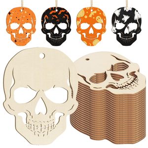 Ornements en bois non finis pour Halloween, idéaux pour les projets de bricolage et les décorations de fête - Product Image 1