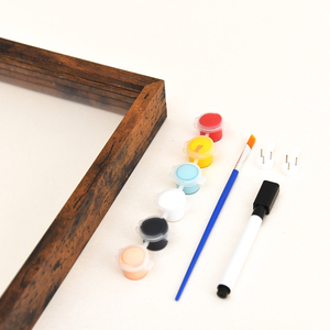 シャドウボックスカラフルペイントブラシブラウンカラーファミリーDIYプリントディスプレイピクチャーペインティングソリッドパインウッドベビーフレーム - Product Image 4