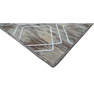 Tapis géométrique moderne rectangulaire en polyester à poils ras, résistant aux taches, avec envers en caoutchouc, pour salon - Product Image 4