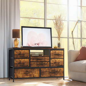 55-inch <span class=keywords><strong>TV</strong></span> đứng 8 ngăn kéo ổ cắm điện | hiện đại nâu gỗ Phương tiện truyền thông giao diện điều khiển | đa chức năng tủ quần áo cho cuộc sống - Product Image 3